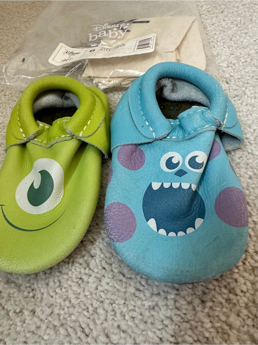 NWT Freshly Picked Disney Monsters, Inc. Inspired Kids Soft-Soled Shoes Size 6